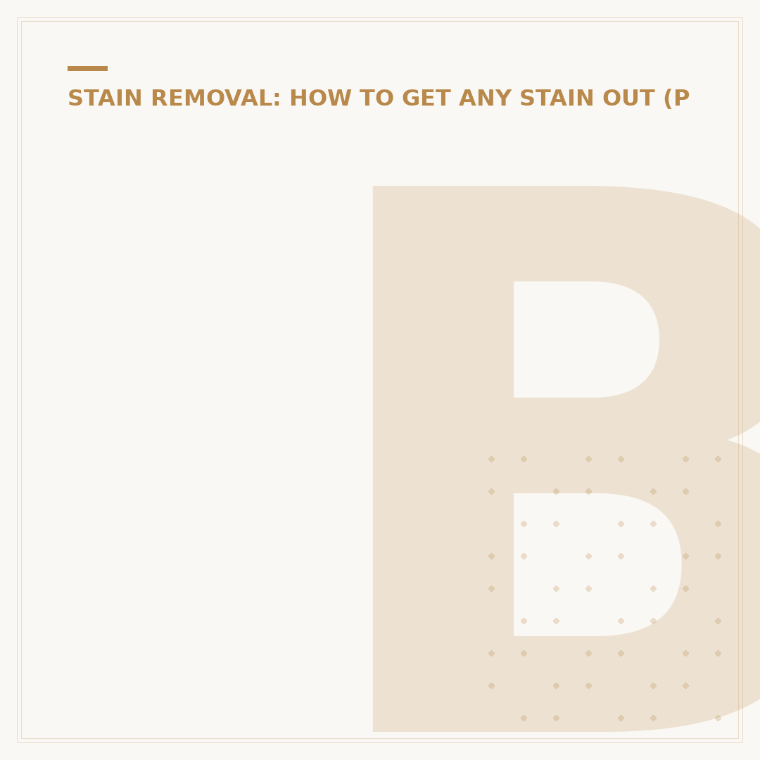 Baking Soda Stain Removal: Effective Methods