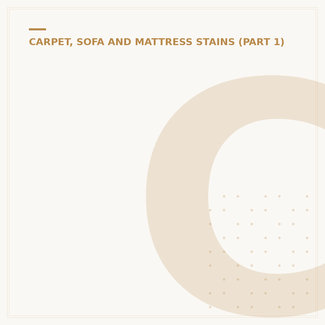 Carpet Stains: Identification and Removal