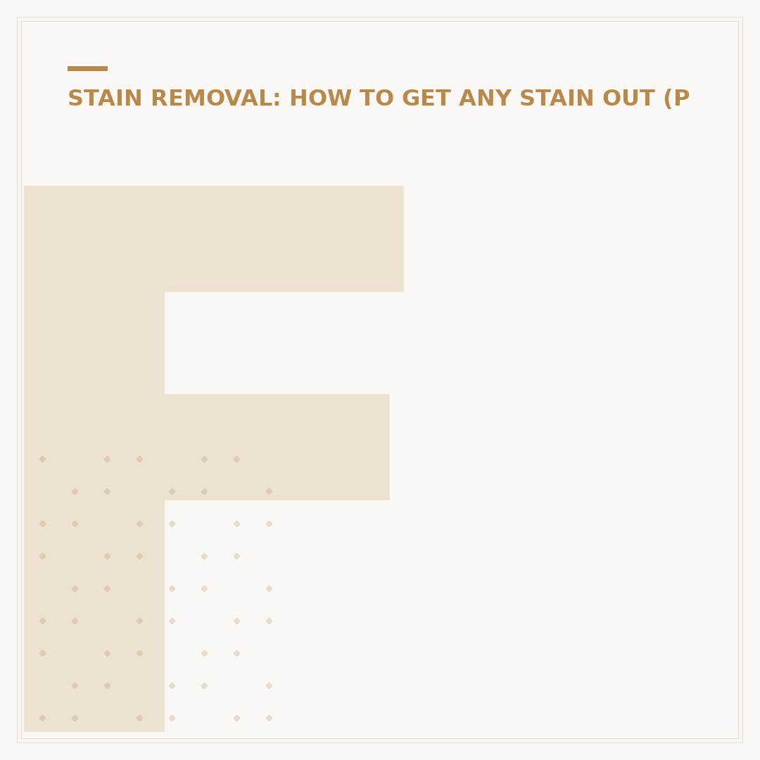 Fabric Stain Remover Spray: How to Select and Use