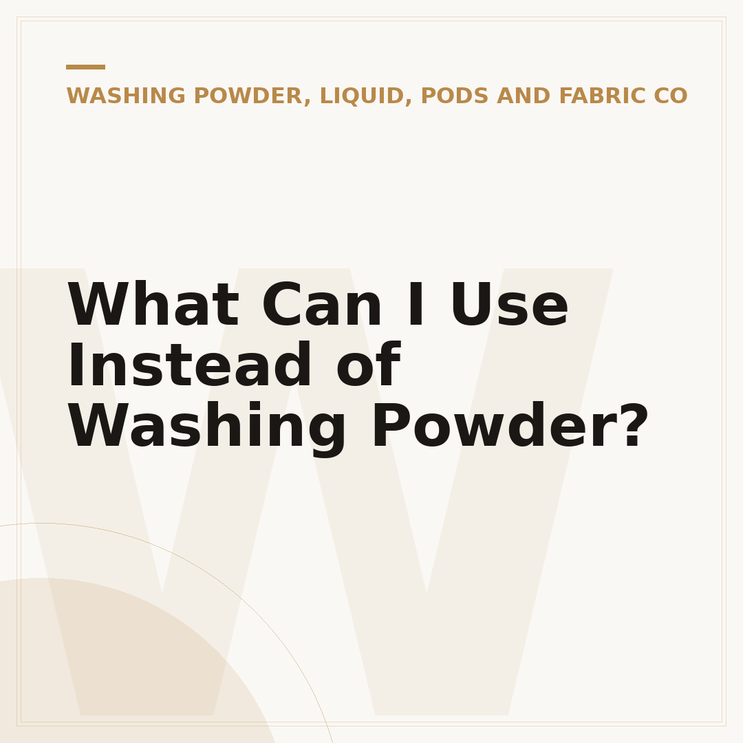 What Can I Use Instead of Washing Powder?
