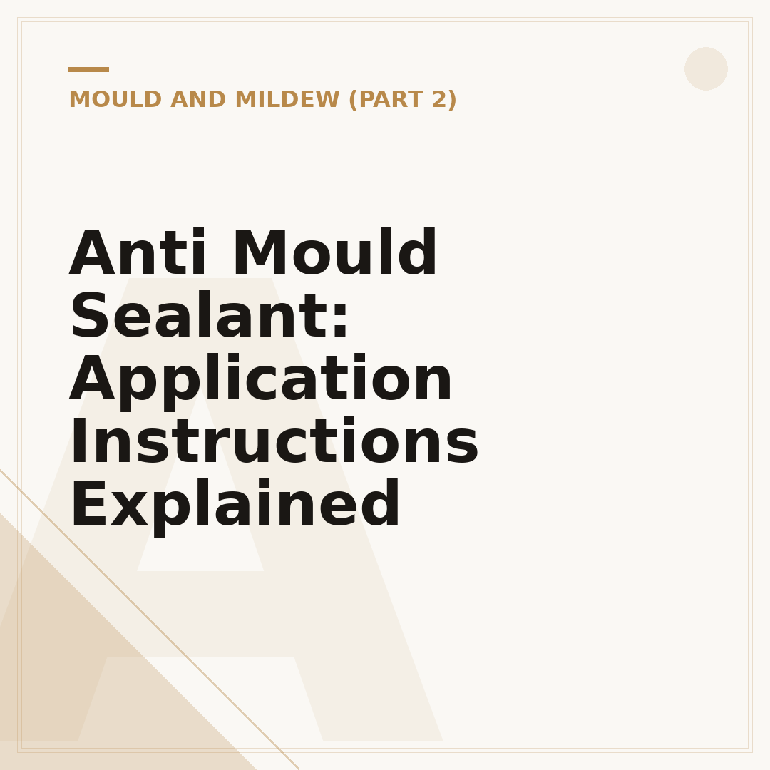 Anti Mould Sealant: Application Instructions Explained