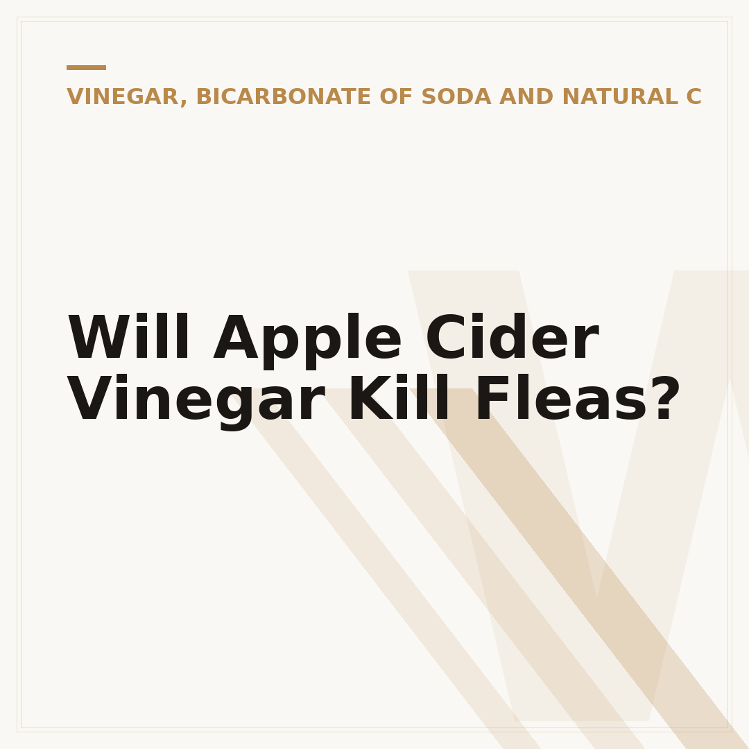 Will Apple Cider Vinegar Kill Fleas?
