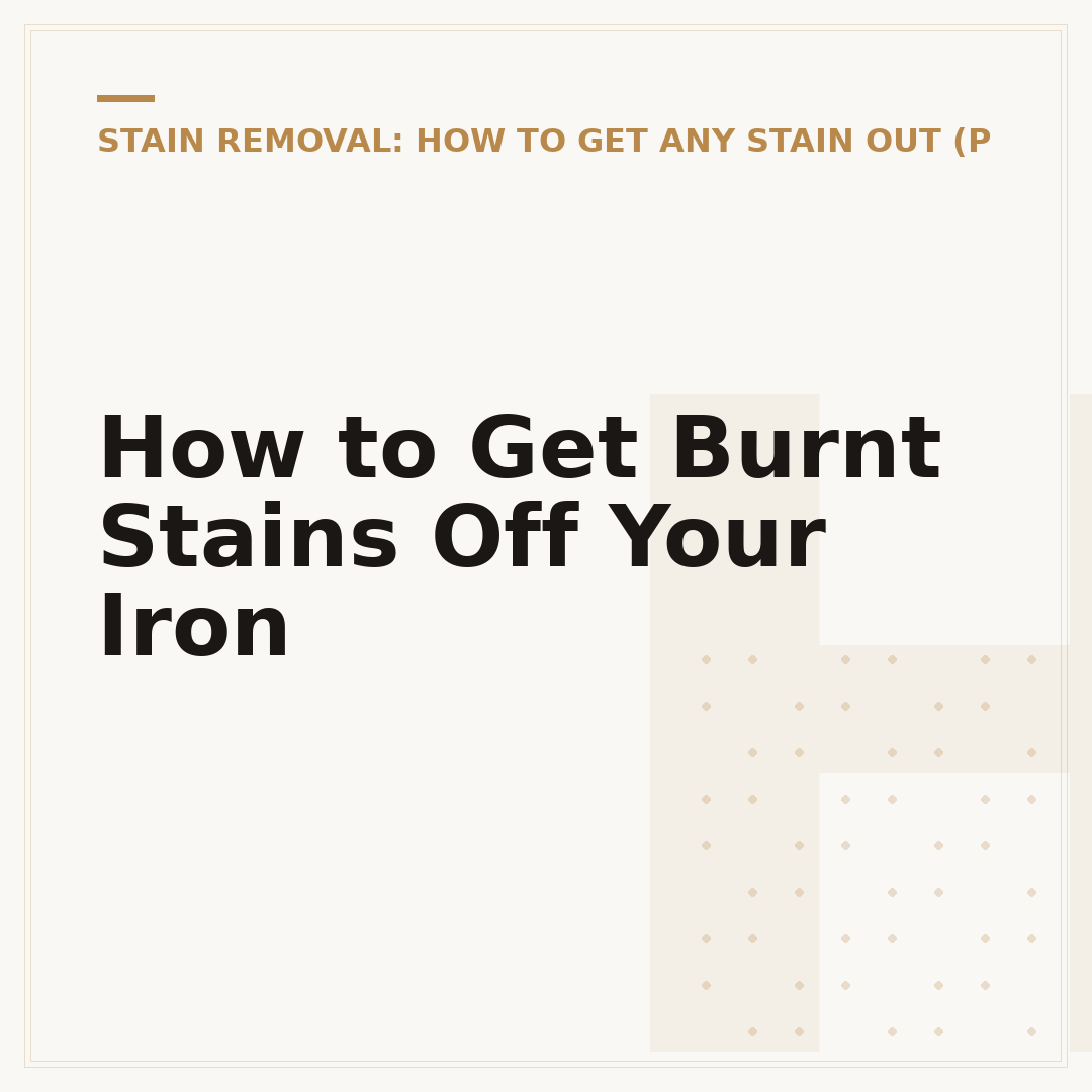 How to Get Burnt Stains Off Your Iron