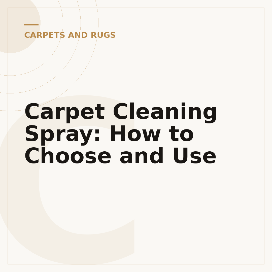 Carpet Cleaning Spray: How to Choose and Use