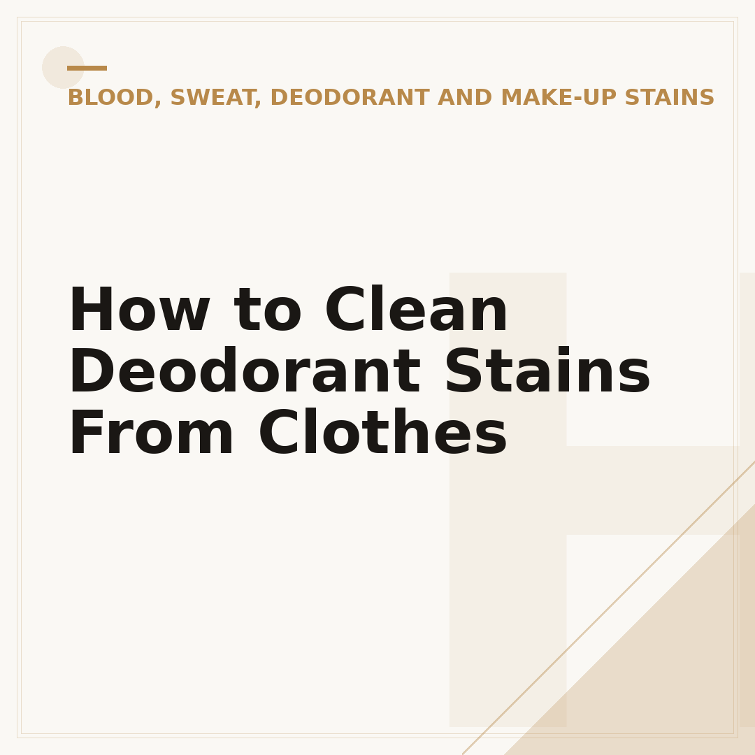 How to Clean Deodorant Stains From Clothes