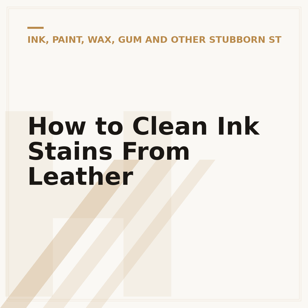 How to Clean Ink Stains From Leather
