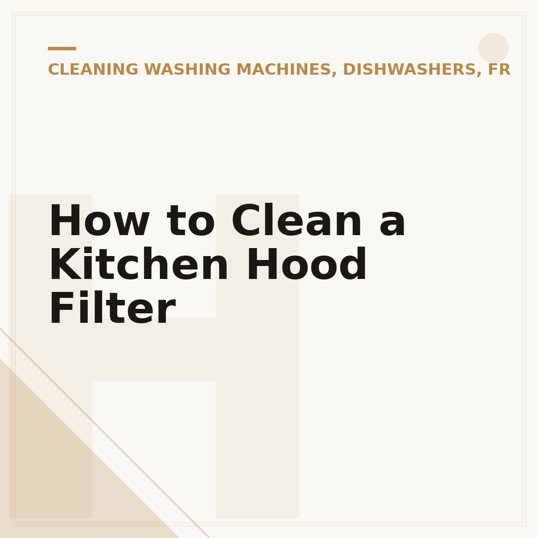 How to Clean a Kitchen Hood Filter