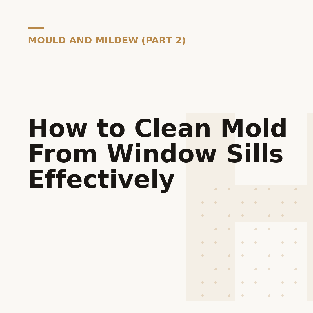 How to Clean Mold From Window Sills Effectively