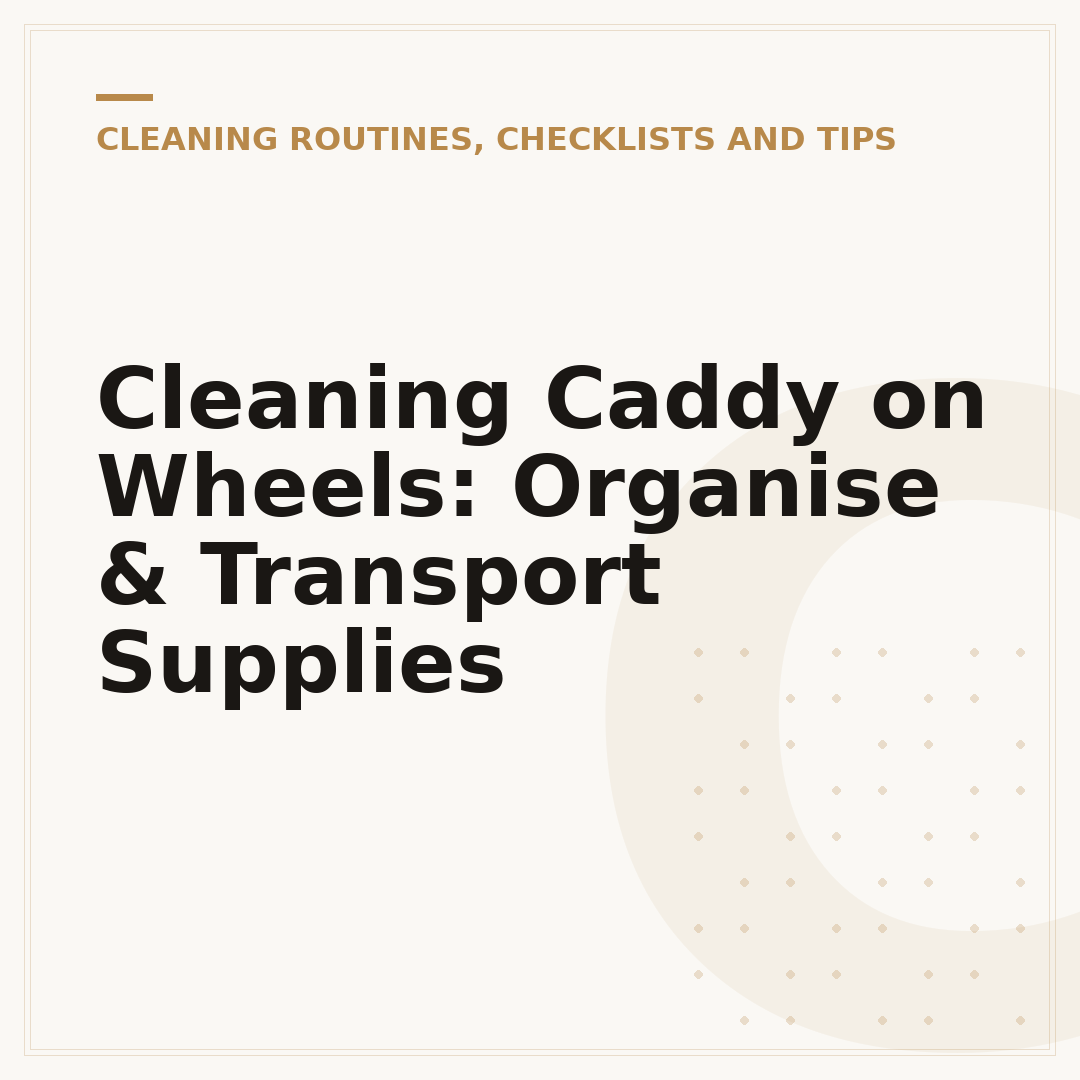 Cleaning Caddy on Wheels: Organise & Transport Supplies