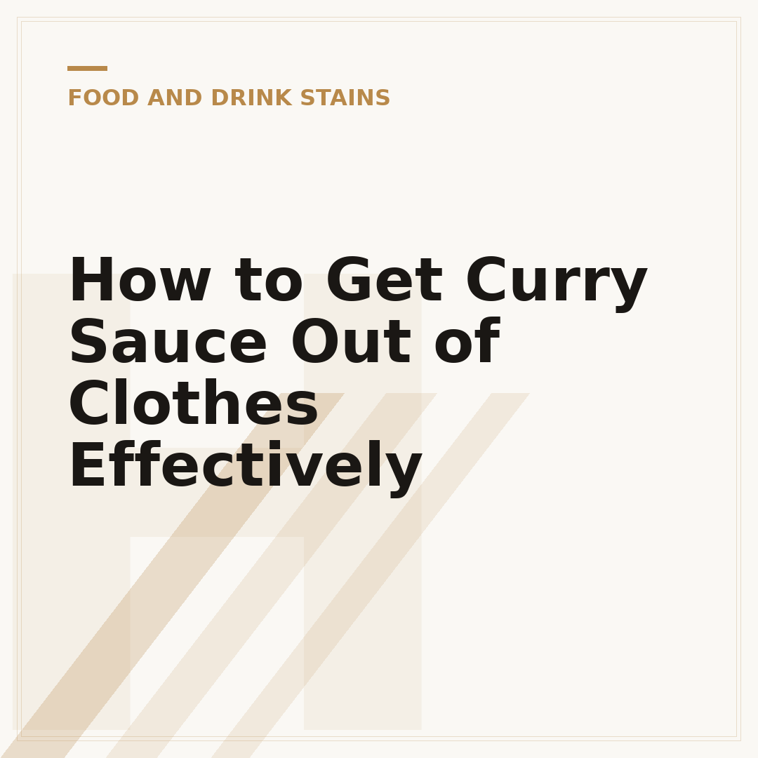 How to Get Curry Sauce Out of Clothes Effectively
