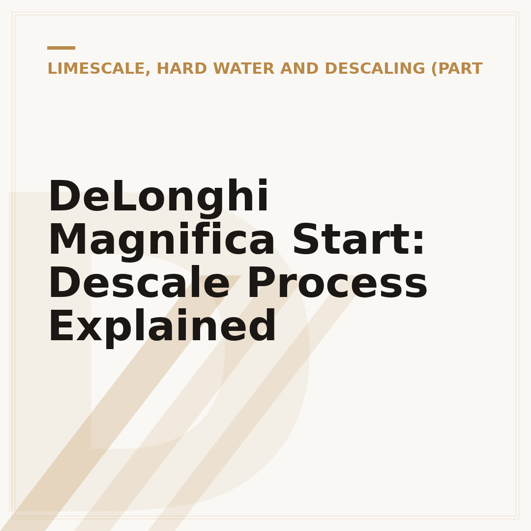 DeLonghi Magnifica Start: Descale Process Explained