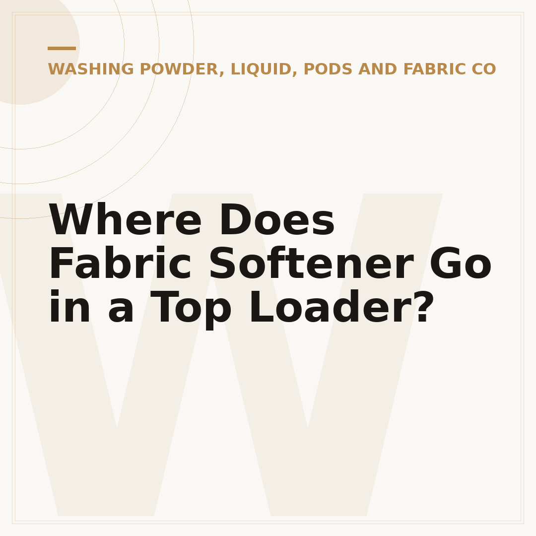 Where Does Fabric Softener Go in a Top Loader?