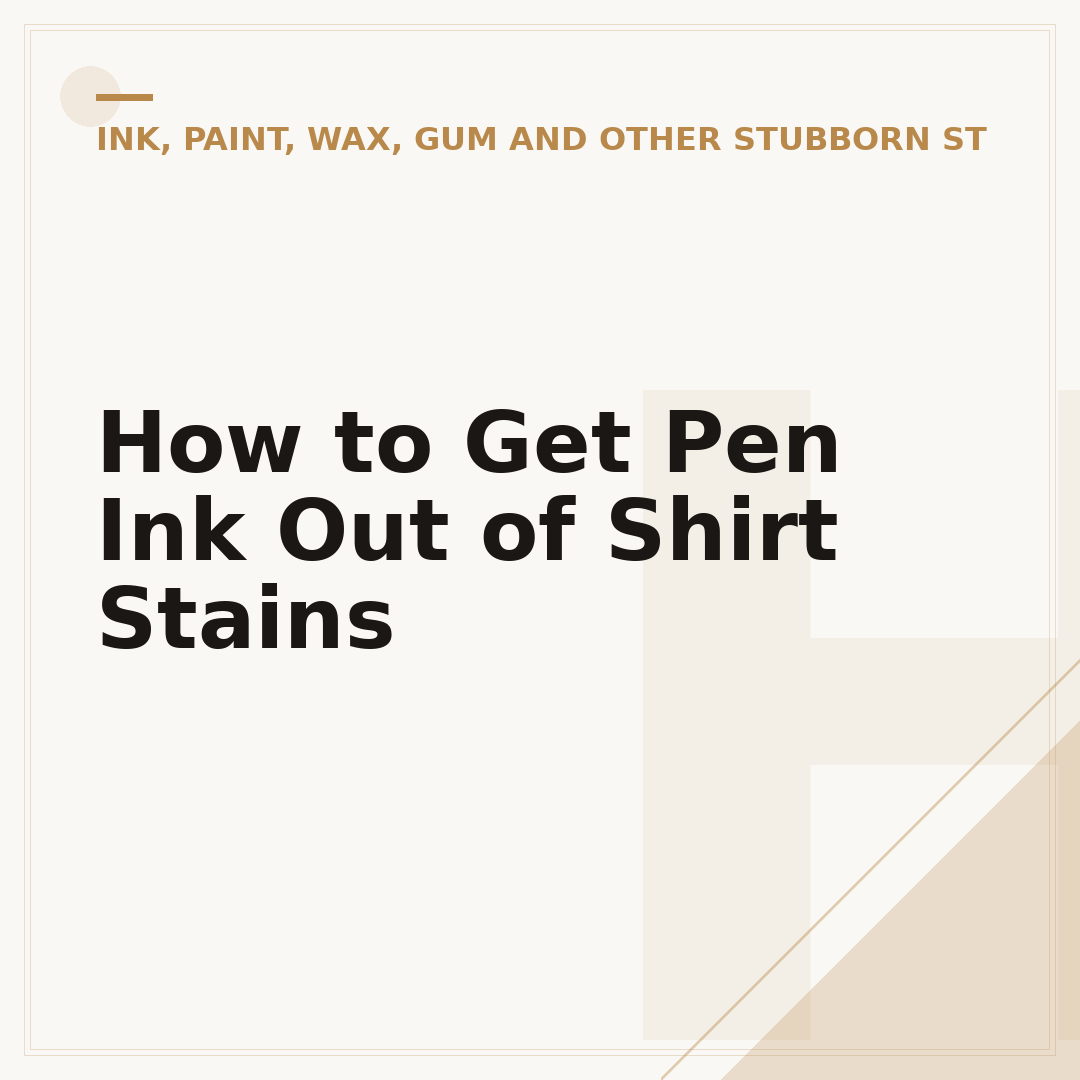 How to Get Pen Ink Out of Shirt Stains