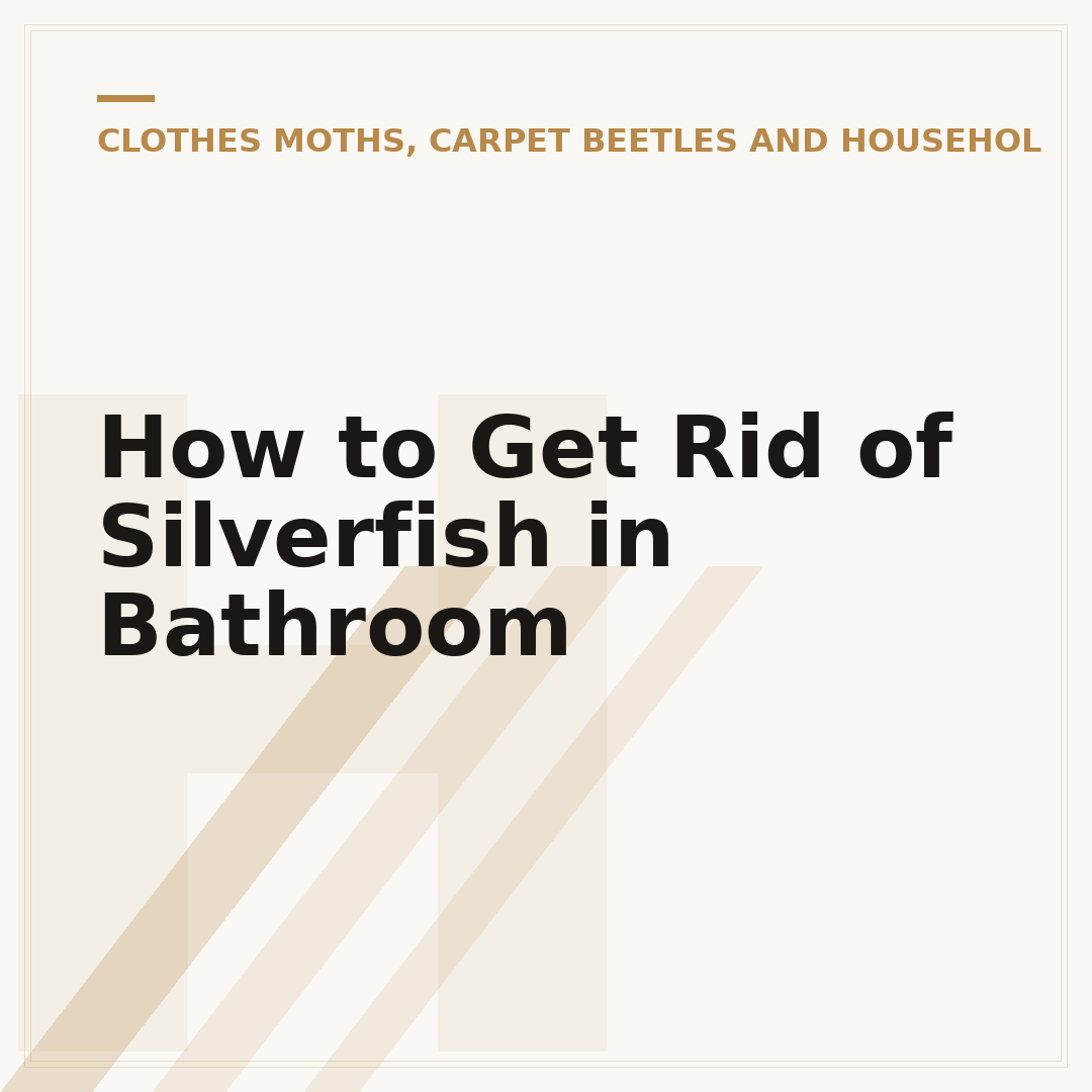 How to Get Rid of Silverfish in Bathroom