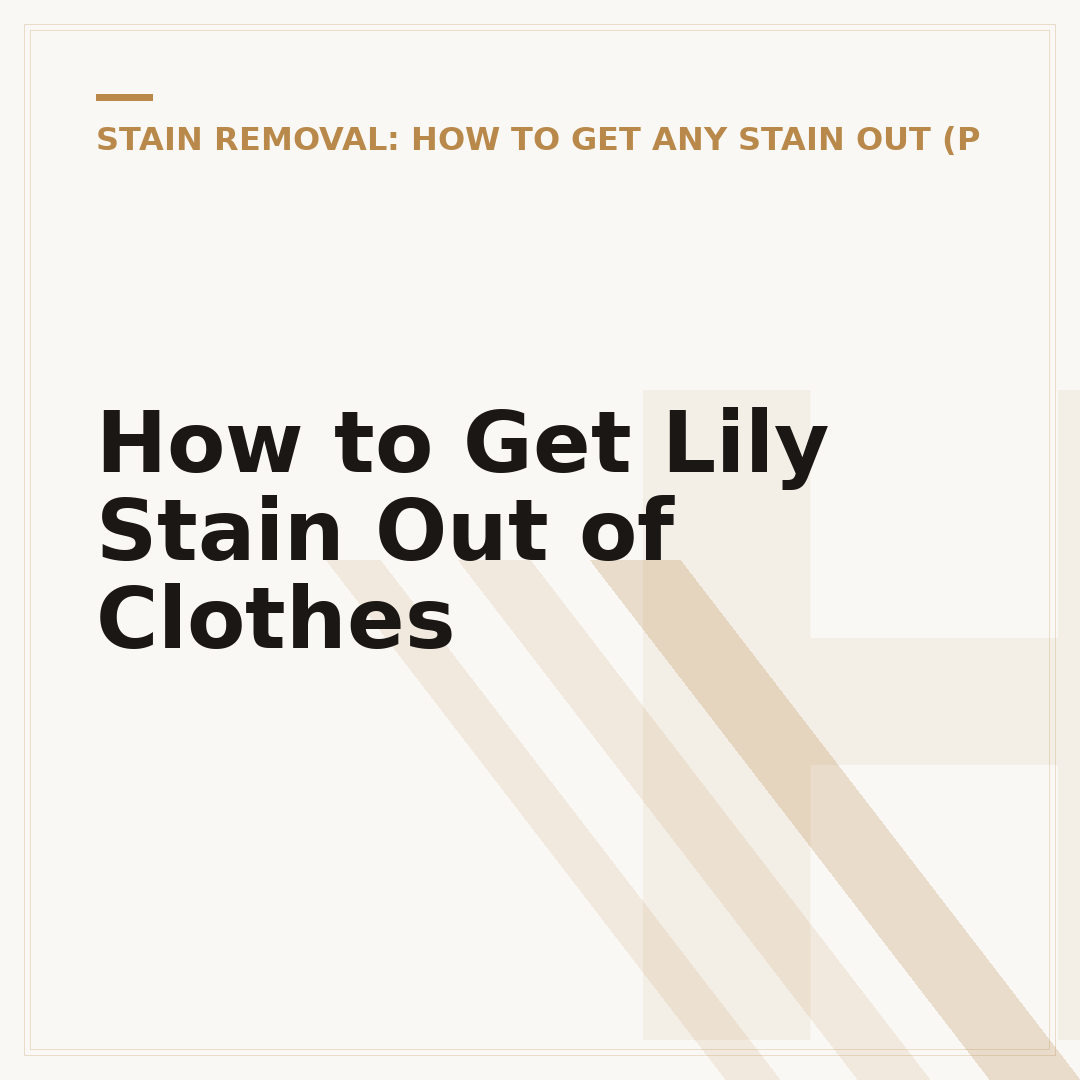 How to Get Lily Stain Out of Clothes