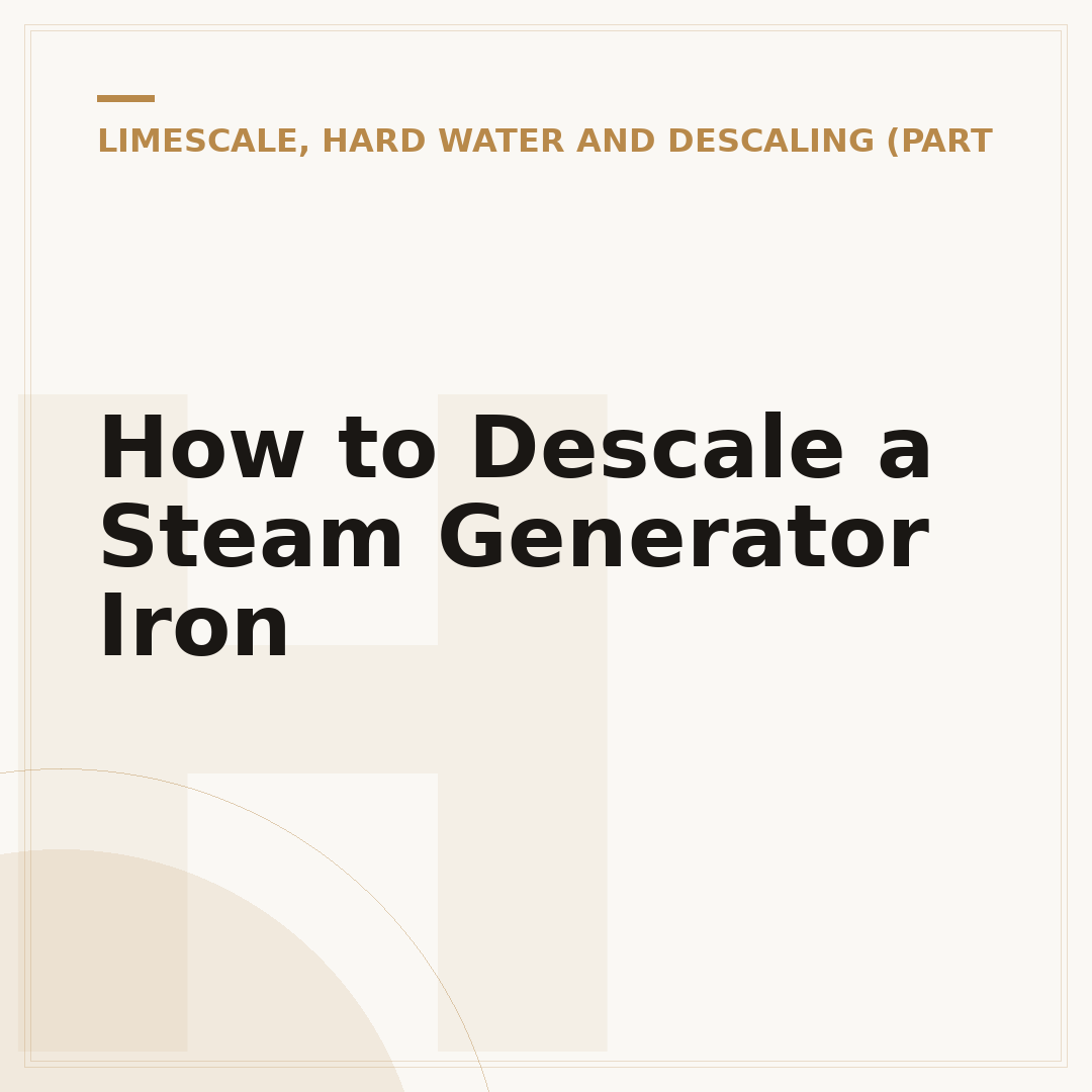 How to Descale a Steam Generator Iron