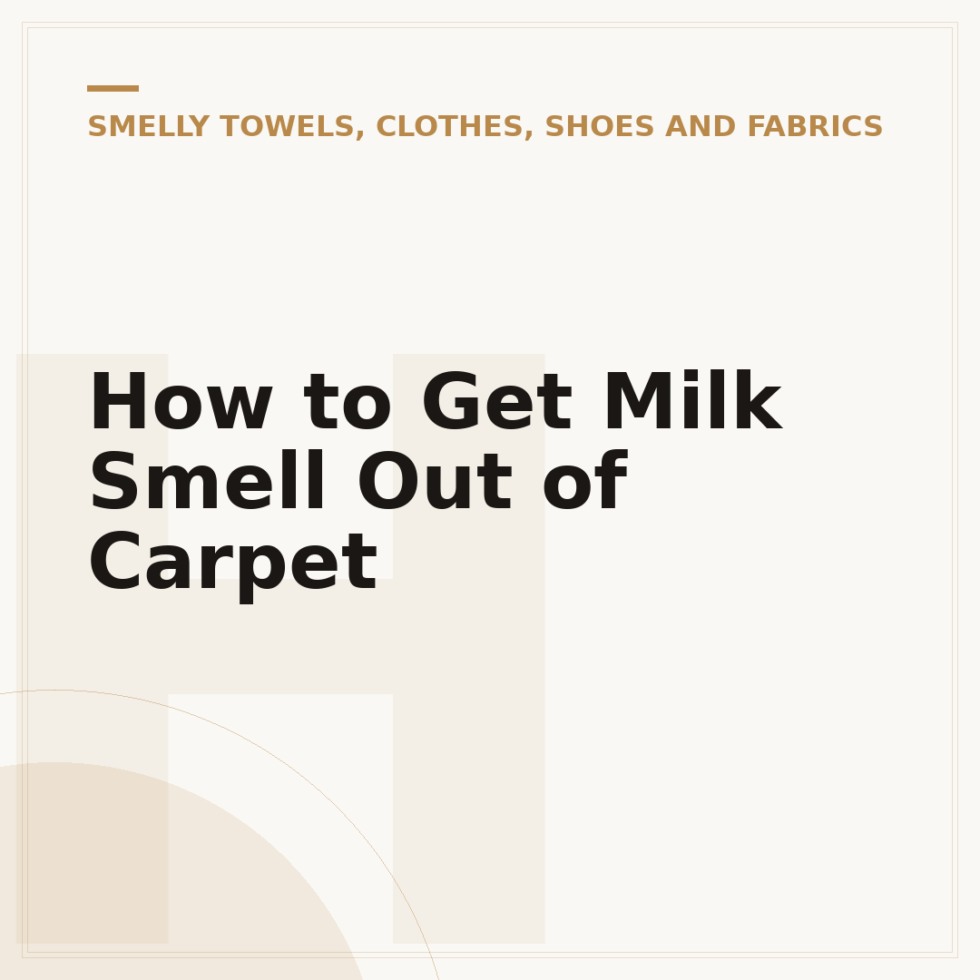 How to Get Milk Smell Out of Carpet