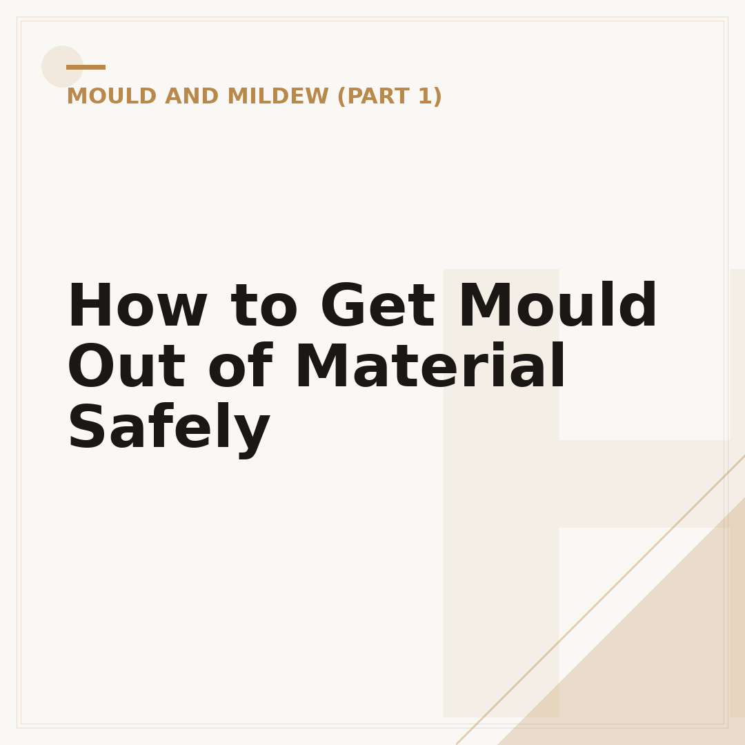 How to Get Mould Out of Material Safely