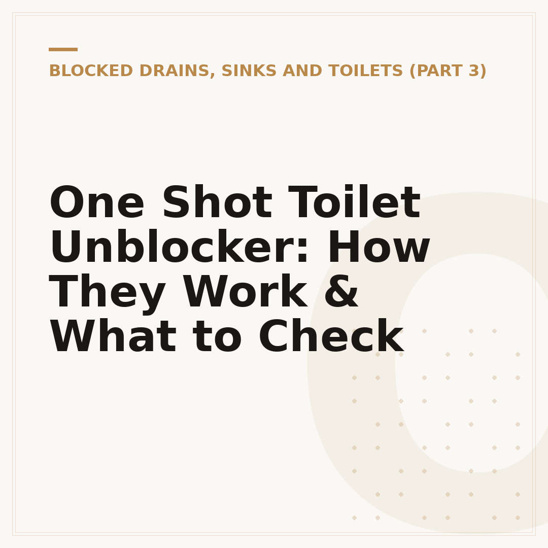 One Shot Toilet Unblocker: How They Work & What to Check