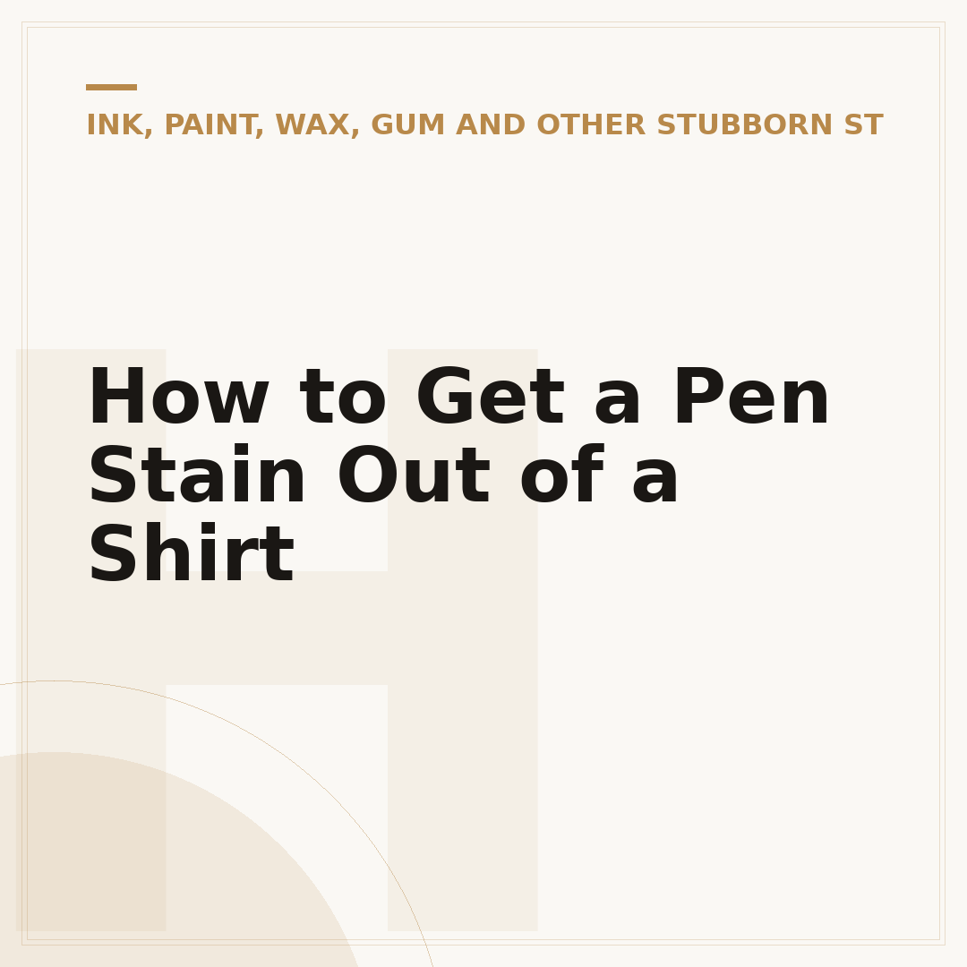 How to Get a Pen Stain Out of a Shirt