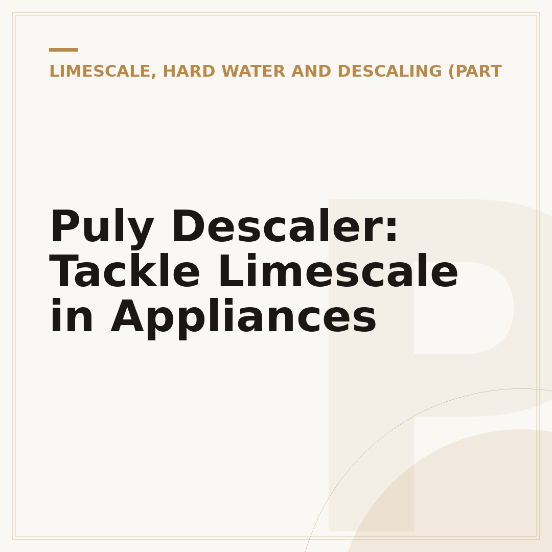 Puly Descaler: Tackle Limescale in Appliances