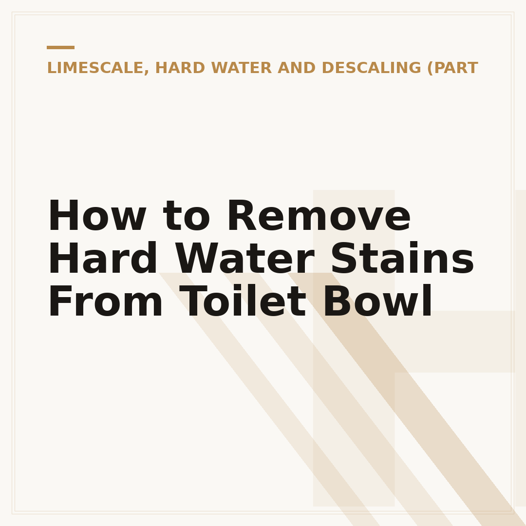 How to Remove Hard Water Stains From Toilet Bowl