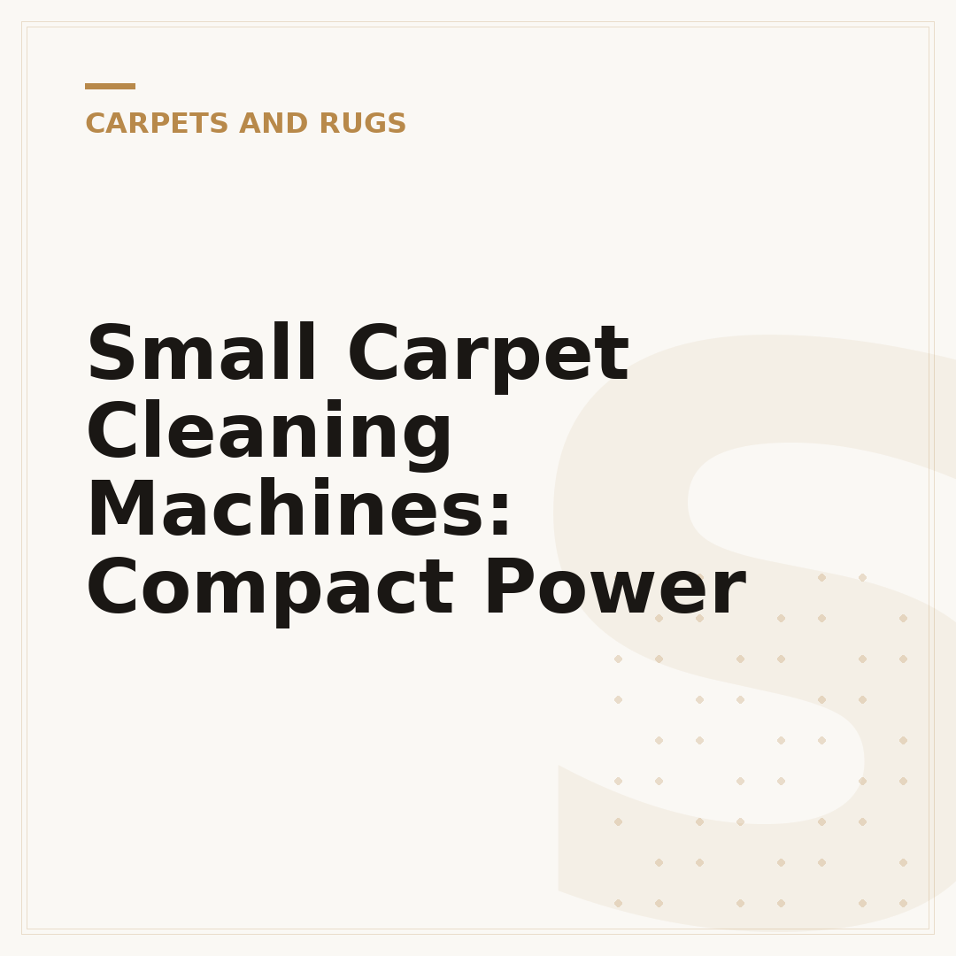 Small Carpet Cleaning Machines: Compact Power
