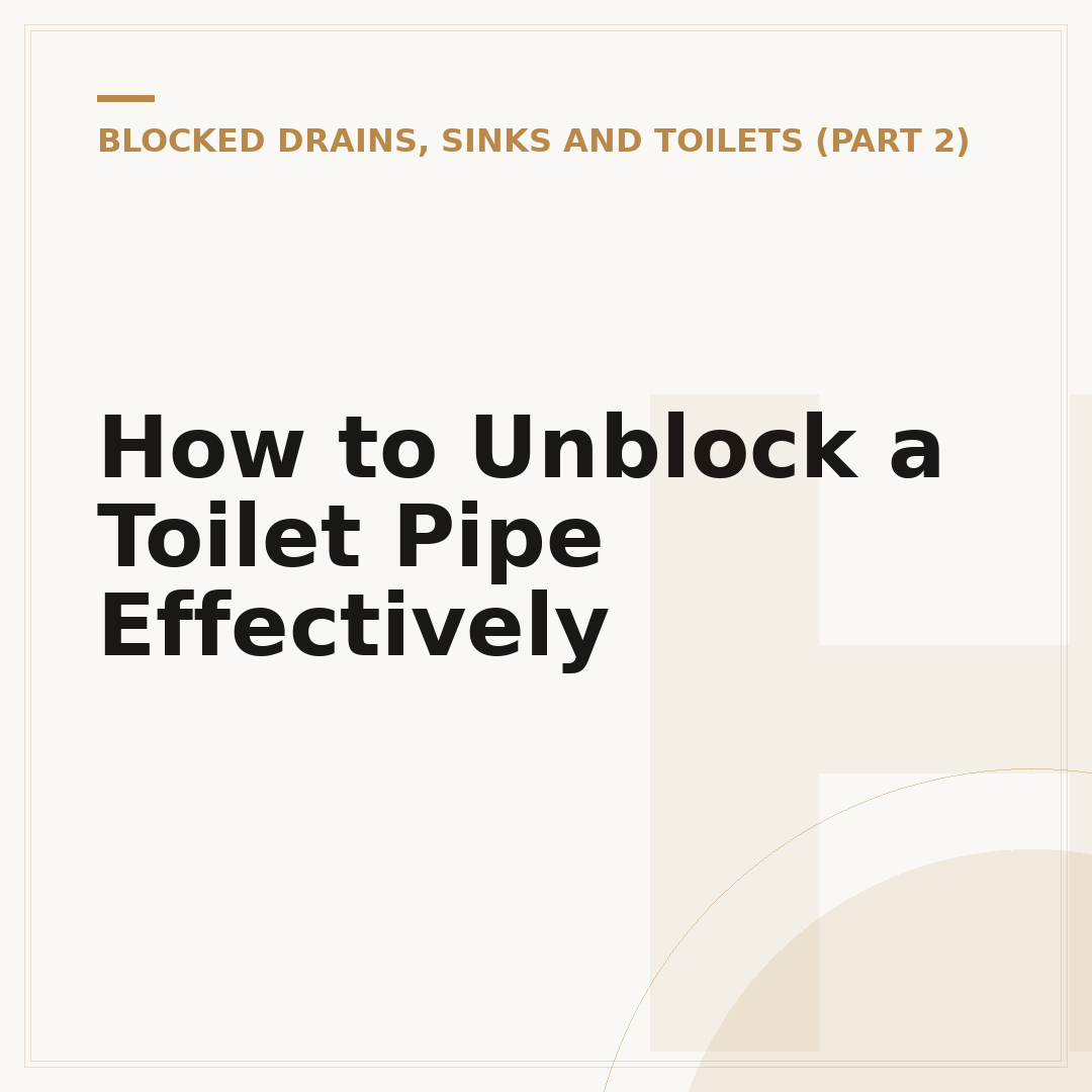 How to Unblock a Toilet Pipe Effectively