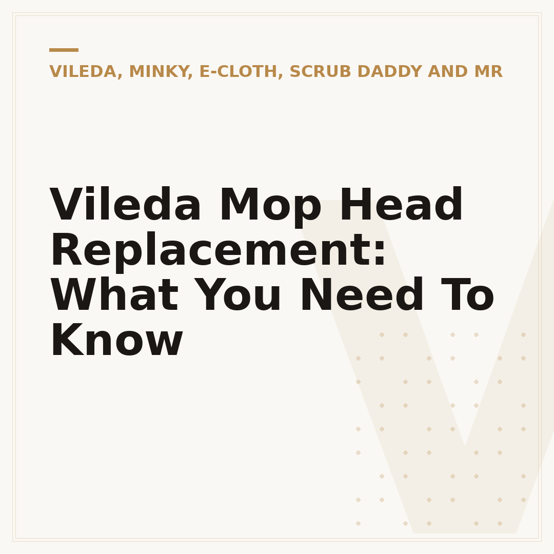 Vileda Mop Head Replacement: What You Need To Know