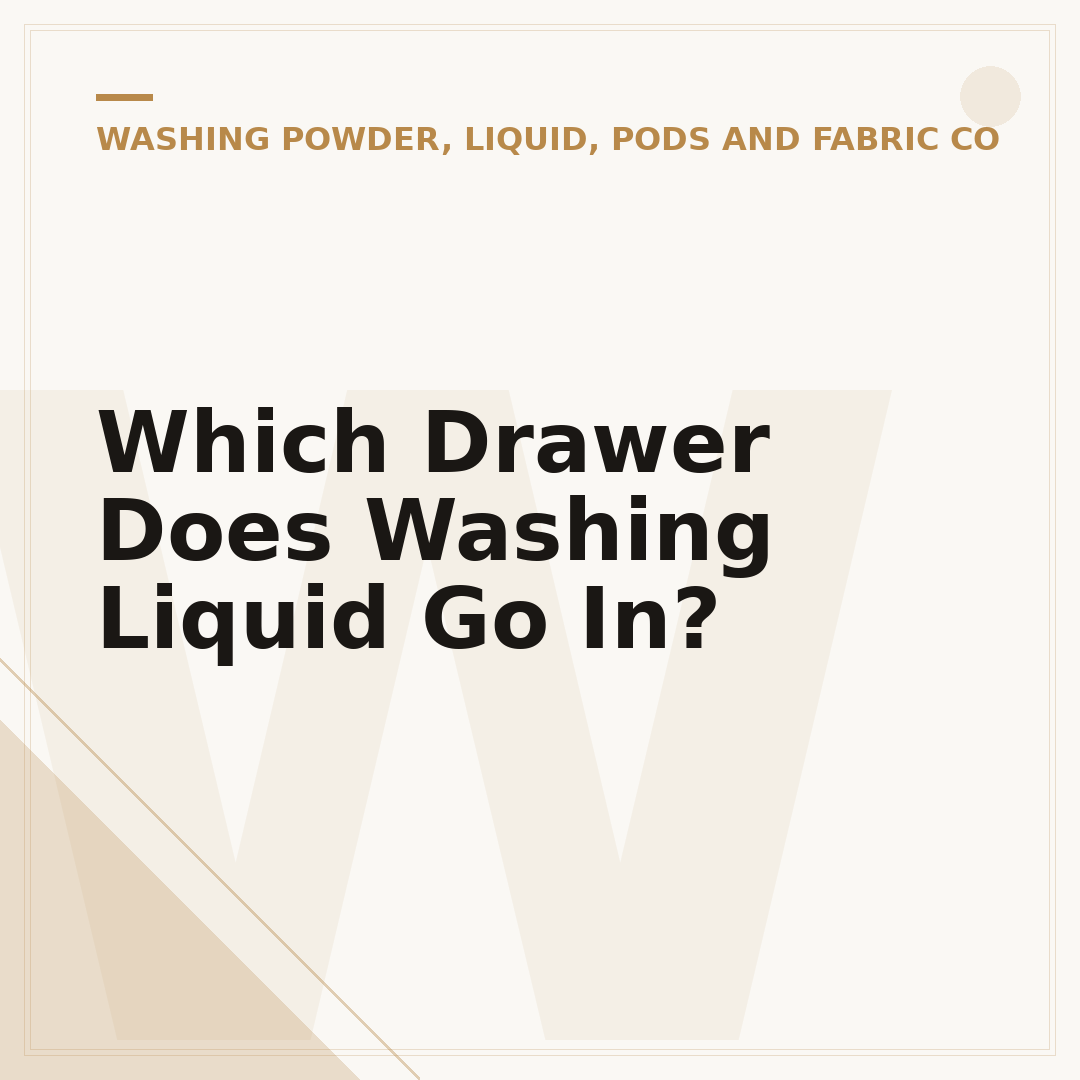 Which Drawer Does Washing Liquid Go In?