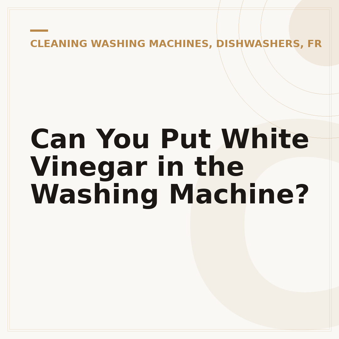 Can You Put White Vinegar in the Washing Machine?